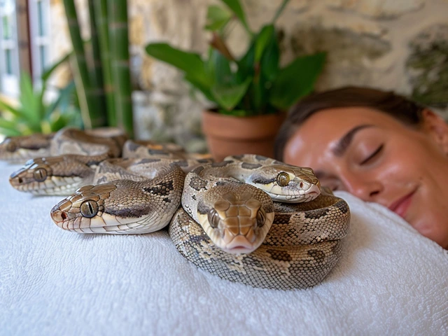 Détente et Frissons: Expérience de Massage avec des Serpents